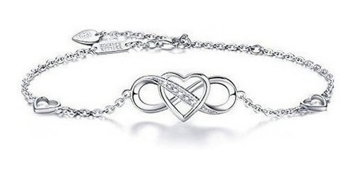 Billie Bijoux Pulsera De Plata De Ley 925 Con Infinito Coraz