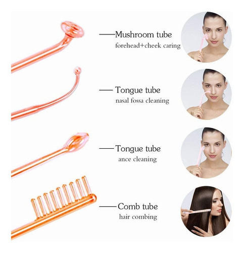 Facial Y Capilar Portátiles De Alta Frecuencia Con 4 Electro