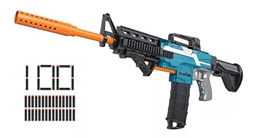  Pistola de juguete para dardos Nerf, lanzadores automáticos de  juguete de espuma y pistolas con 3 modos de ráfaga, armas de juguete  personalizadas para niños, incluye 100 dardos de espuma, juguetes