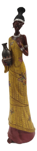 Figura Africana Santini De Resina 40 Cm Con Detalle Liquido