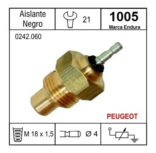 Bulbo Temperatura Agua Peugeot 404 504 505 Endura