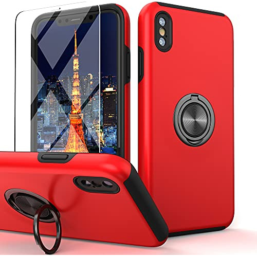 Funda Para iPhone XS Max 6.5 Pulgada Rojo Hybrid-022