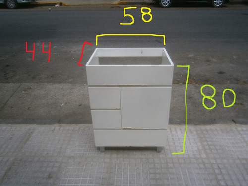 Vanitory Sin Pileta Laqueado Blanco Blanco (Usado)