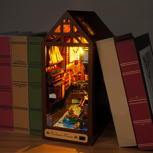 Diy Kits De Estante De Livros Casa Em Miniatura Montado