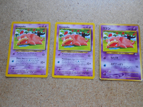 Lote Cartas Pokemon 3 Slowpoke (en 3 Idiomas)