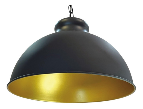 Lámpara Colgante E-27 Con Cadena Negro Con Dorado