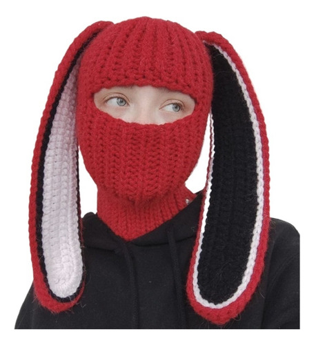 Gorro Orejas De Conejo Gorro De Punto Cálido Máscara