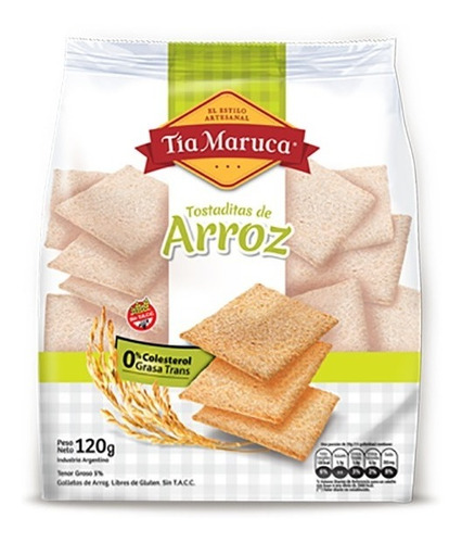 Imagen 1 de 1 de Tostaditas De Arroz Tía Maruca Sin Tacc 120g