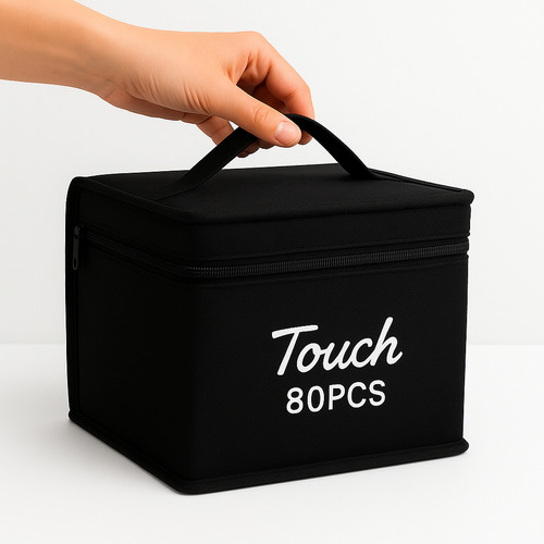 Kit 80 Canetas Touch Permanentes Cores Vibrantes Ponta Dupla 80 Cores