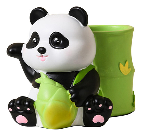 Soporte Para Bolígrafo Con Forma De Panda, Soporte Verde