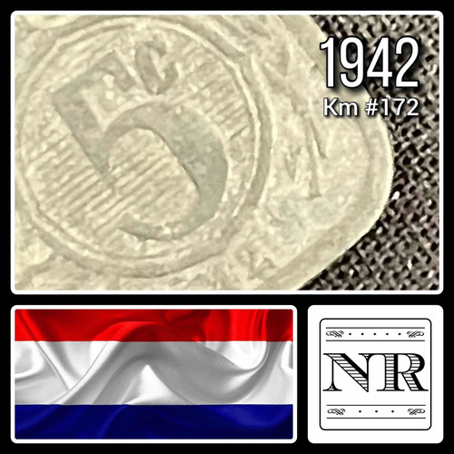 Holanda - 5 Cents - Año 1942 - Km #172 - Ocupación - Cuadrad