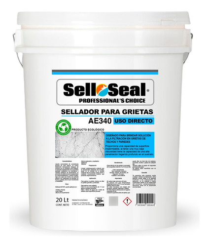 Sellador Acrílico Para Grietas Y Fisuras 20 Lts - Selloseal