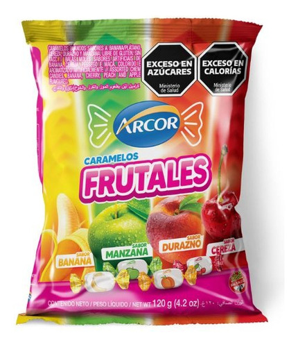 Caramelo Arcor Caramelos Masticables frutales con frutas sin TACC 120 g 