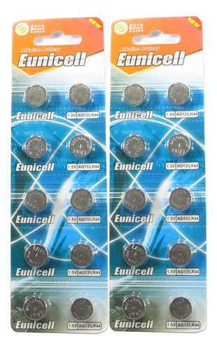 20 Eunicell Ag13 A76 Lr44 357 L1154 Button Cell 1.5v Ba...
