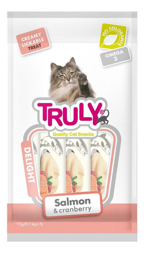 Truly Petisco Cremoso Gatos Sabor Salmão E Cranberry C/5