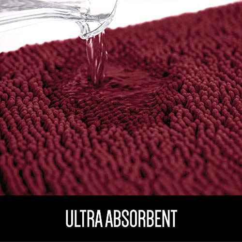 Alfombra De Baño Absorbente De Felpilla Extra Suave Borgoñ