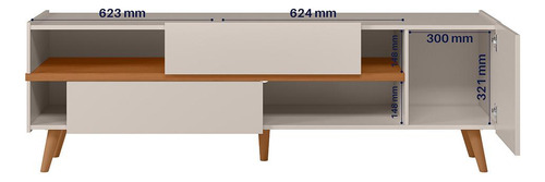 Rack Para Tv Até 65 3 Portas Purus - Colibri Cor OFF WHITE MATTE / FREJO