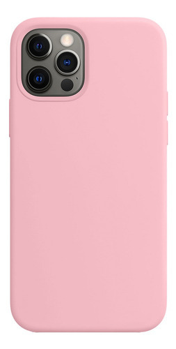 Capa Capinha Silicone Compatível Com iPhone 12 E 12 Pro Cor Rosa-chiclete