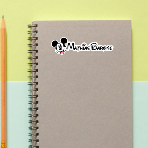 Stickers De Mickey Nombre Personalizado - 20 Unidades