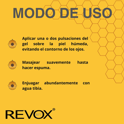 Revox B77 Buzz Gel Limpiador Facial Con Miel Y Limon 180ml