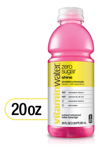 Vitaminwater Limonada De Fresa Agua Mejorada Botella 591 Ml