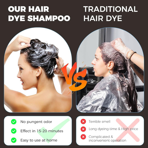 Shampoo De Tintura De Cabelo Yourtone Dark Brown 500ml Com D