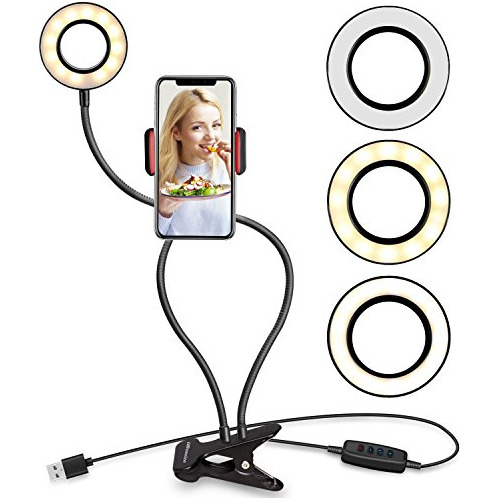 Anillo De Luz Selfie Clip Brazos Flexibles Soporte Telã...