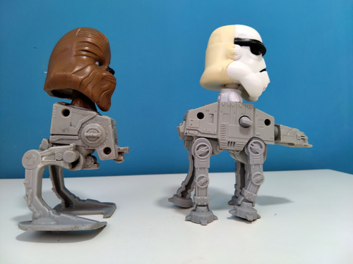 Set Muñecos Star Wars X 2 (storm Tropper Y Chewbacca)2008 (Usado)