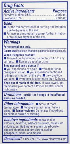 Ojos Claros Leve Ojos Secos Natural Tears Gotas Para Los Ojo