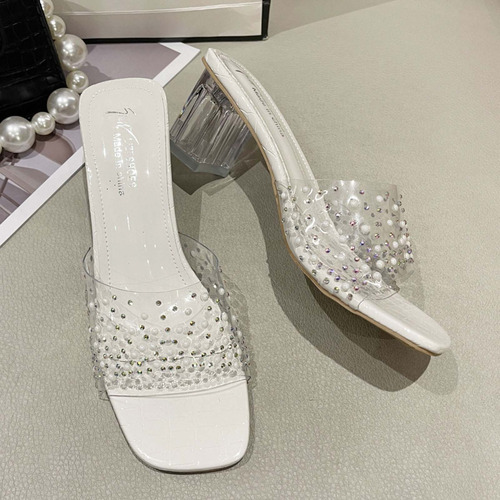 Zt Slipper Casuales De Verano Mujer, Tacón Alto Grueso