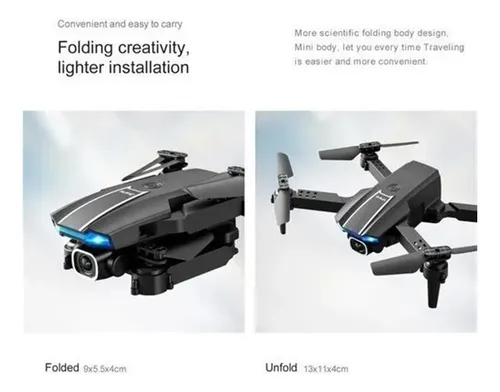 Drone Profissional Cámara Hd 4k + 2 Baterías+cámaras Dobles