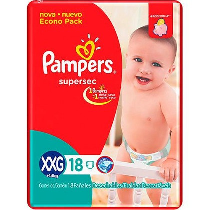 Pampers Supersec Extra Extra Grande (8 Unidades)