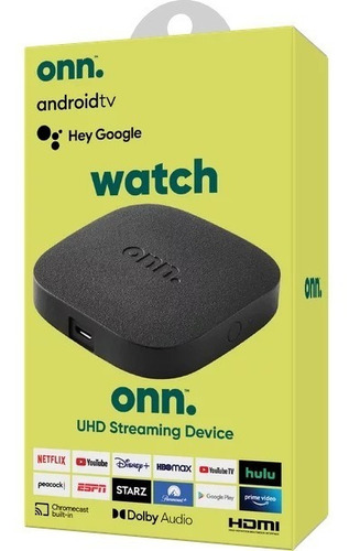 Chromescat 4k Tv Box Onn Google Tv Control Remoto Por Voz Negro De Voz