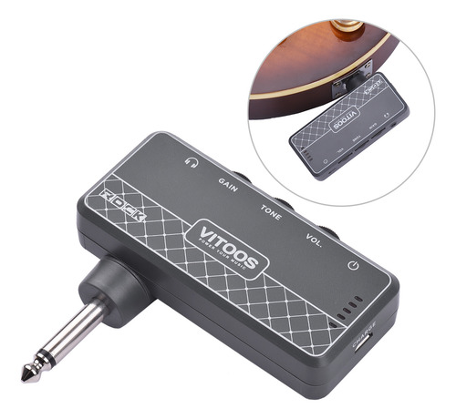 Amplificador De Auriculares Vitoos Rock Guitar Con Conector
