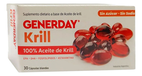 Generday Krill Omega 3 Colesterol Triglicéridos 30 Caps