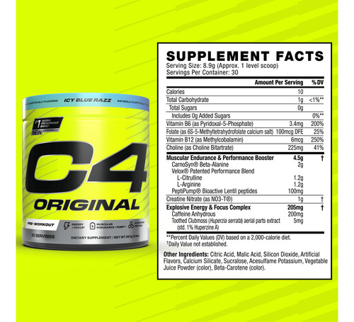 Cellucor C4 Original New 50 Serv! Pre Entreno Importado Usa Sour Green Apple