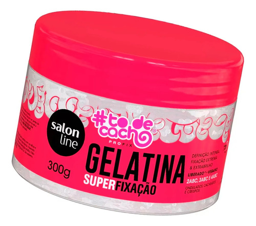 Salon Line To De Cacho Gelatina Fijación Fuerte Rulos X 300g