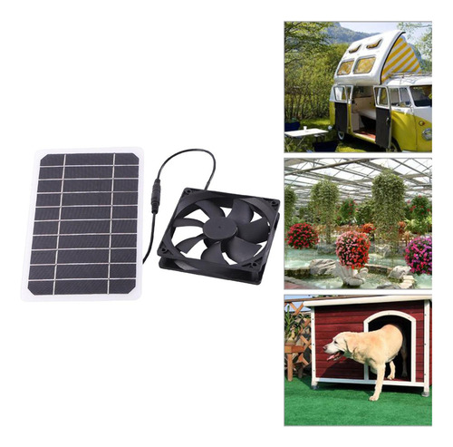 A Kit Ventilador De Painel Solar 5w Exaustor Solar À Prova
