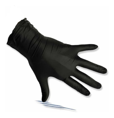 Guantes De Nitrilo Negro Sin Polvo X 100 Unidades