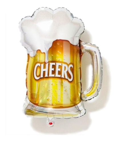 Kit Com 4 Balões De Festa Grandes Metalizados Bebidas Copo
