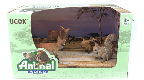 Animales De La Selva Pack X4 Animalito 6cm Pce 99705 Bigshop