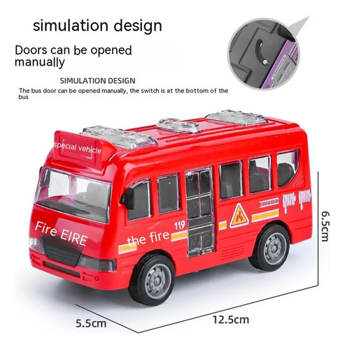 Juguetes Modelo Inertia Toy Car Fire Bus