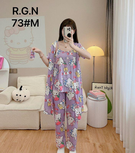 Pijama De Mujer Hello Kitty Juego De 4 Pzas