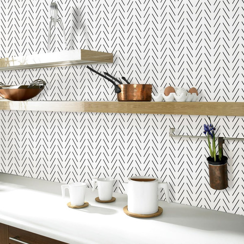 Papel Pintado Erfoni Para Pelar Y Pegar En Blanco Y Negro, M