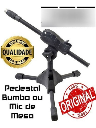 Suporte Pedestal Tripé Para Microfone Bumbo Mesa Ibox Smmsb