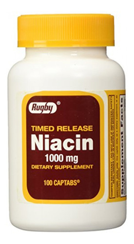 Suplemento Vitamina B3 Rugby Niacin Comprimidos De 1000 Mg D