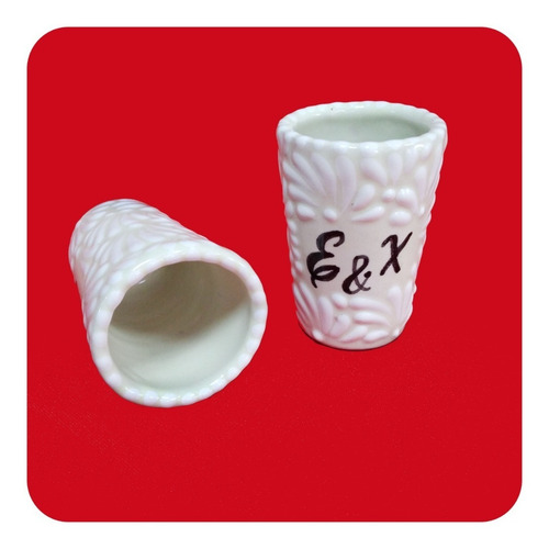 Imagen 6 de 6 de 50 Tequileros Personalizados Talavera Poblana Beige Bco Tql