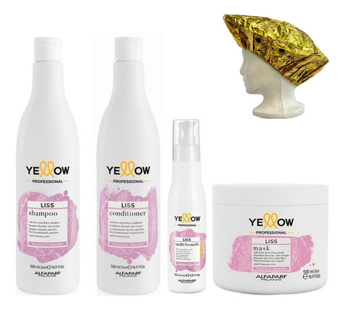 Kit Yellow Liss Alaciado Perfecto Shampoo Mascarilla Y Suero