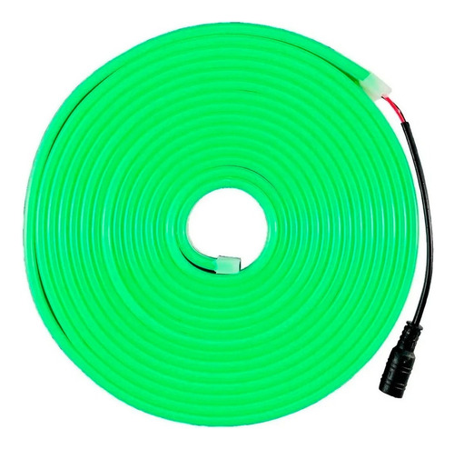 10 Pz Tira Neon 5m 12v Con Adaptador A Corriente Elige Color Luz Verde