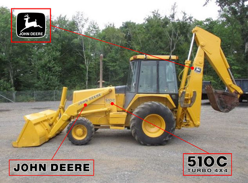 Calcomanias Para Retroexcavadora John Deere 510c Turbo